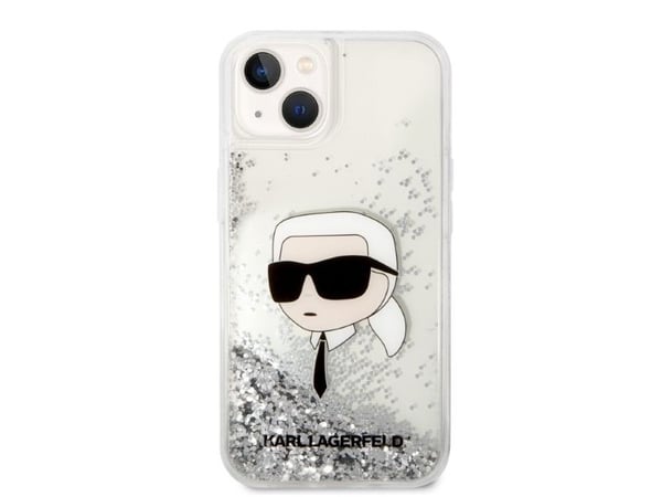 Karl Lagerfeld KLHCP14MLNKHCH iPhone 14 Plus / 15 Plus 6,7" sølv hardt deksel Glitter Karl Head