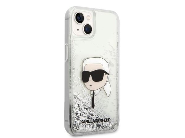 Karl Lagerfeld KLHCP14MLNKHCH iPhone 14 Plus / 15 Plus 6,7" sølv hardt deksel Glitter Karl Head