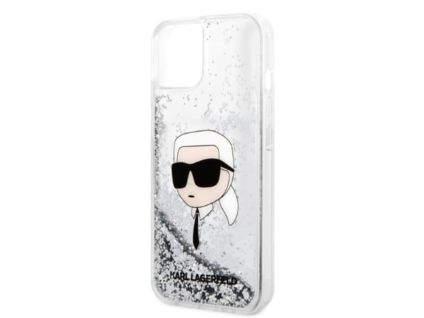Karl Lagerfeld KLHCP14MLNKHCH iPhone 14 Plus / 15 Plus 6,7" sølv hardt deksel Glitter Karl Head