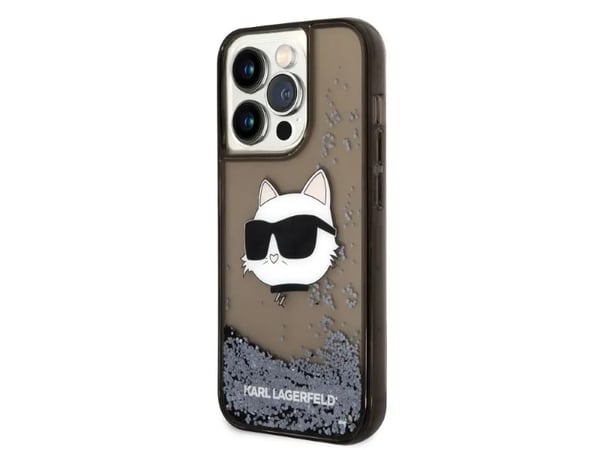 Karl Lagerfeld Nestemäinen Glitter NFT Choupette Head - Case iPhone 14 Pro Max (czarny)