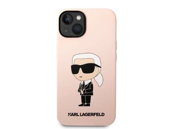 Karl Lagerfeld KLHMP14MSNIKBCP hårt skal till Apple iPhone 14 Plus / 15 Plus 6,7" silikon Ikonik Mag i rosa