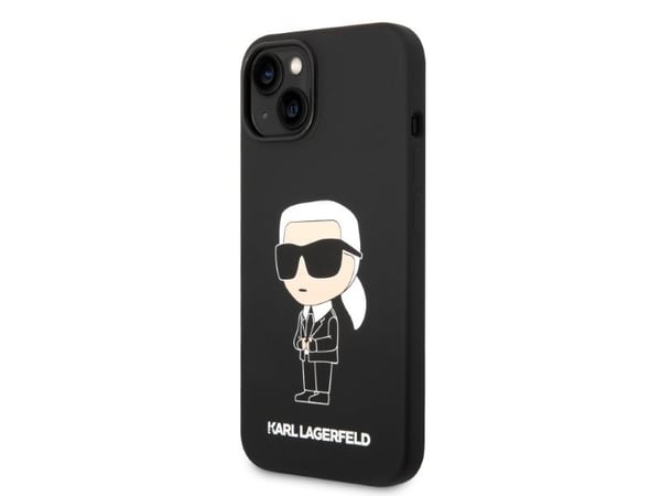 Karl Lagerfeld iPhone 14 Plus 6,7-skal KLHMP14MSNIKBCK svart hårt skal MagSafe silikon NFT ikonisk