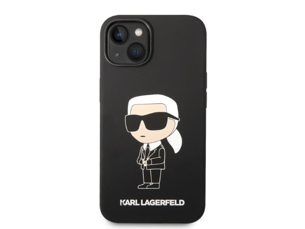 Karl Lagerfeld iPhone 14 Plus 6,7-skal KLHMP14MSNIKBCK svart hårt skal MagSafe silikon NFT ikonisk