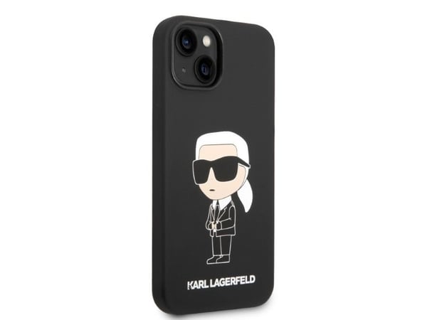 Karl Lagerfeld iPhone 14 Plus 6,7-skal KLHMP14MSNIKBCK svart hårt skal MagSafe silikon NFT ikonisk