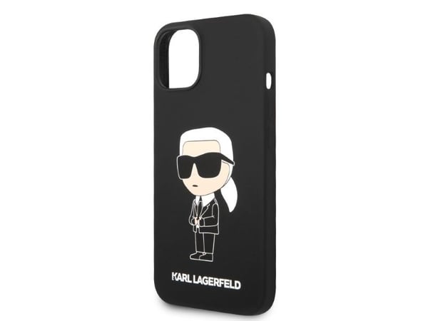 Karl Lagerfeld iPhone 14 Plus 6,7-skal KLHMP14MSNIKBCK svart hårt skal MagSafe silikon NFT ikonisk