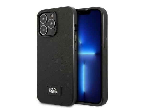 Karl Lagerfeld KLHCP13LSFMP2K hårt skal för Apple iPhone 13 Pro/13 6,1", svart, Saffiano Plaque