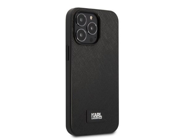 Karl Lagerfeld KLHCP13LSFMP2K hårt skal för Apple iPhone 13 Pro/13 6,1", svart, Saffiano Plaque
