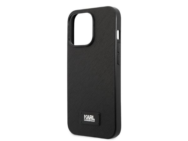 Karl Lagerfeld KLHCP13LSFMP2K hårt skal för Apple iPhone 13 Pro/13 6,1", svart, Saffiano Plaque