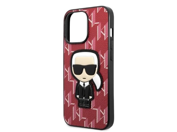 Karl Lagerfeld KLHCP13XPMNIKPI iPhone 13 Pro Max 6,7" hardt deksel Rød/rød Monogram Icon Patch