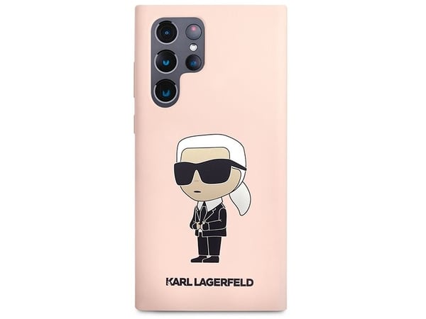 Karl Lagerfeld KLHCS23LSNIKBCP hardt deksel til Samsung Galaxy S23 Ultra S918 - rosa silikon Ikonik