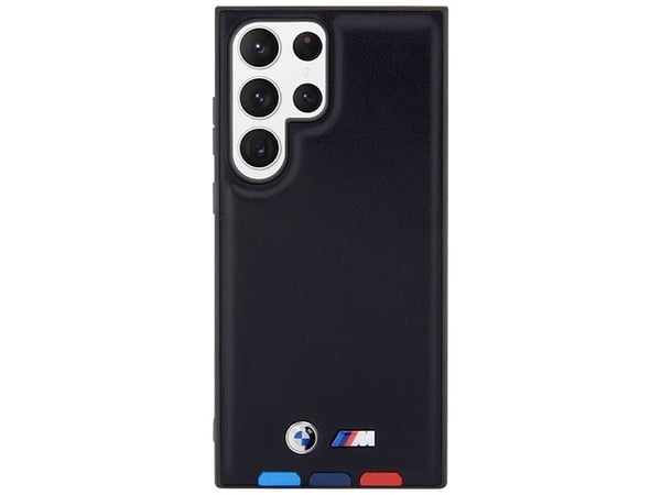 Deksel BMW BMHCS23L22PTDK S23 Ultra S918 i svart lær Stamp Tricolor