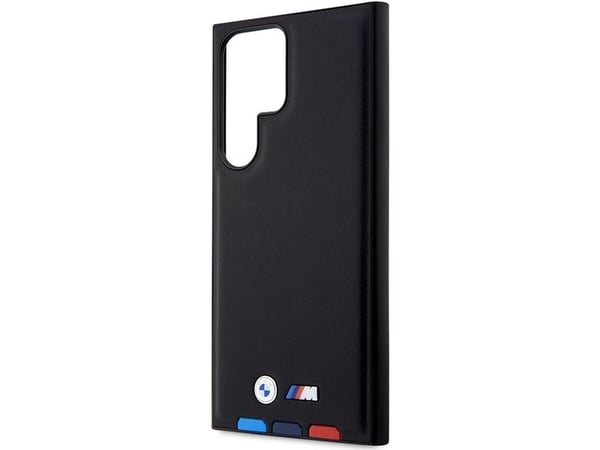 Deksel BMW BMHCS23L22PTDK S23 Ultra S918 i svart lær Stamp Tricolor