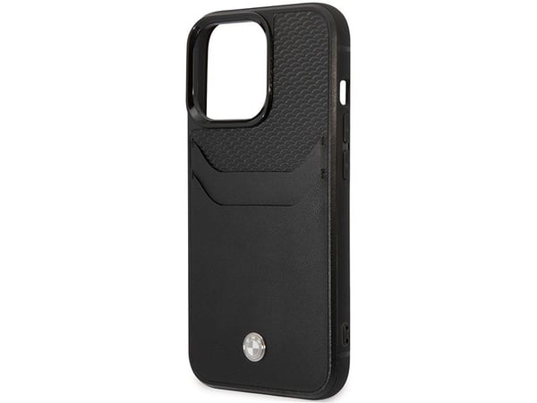 Veske BMW BMHCP14X22RSEPK iPhone 14 Pro Max 6,7" svart/svart skinnkortspor