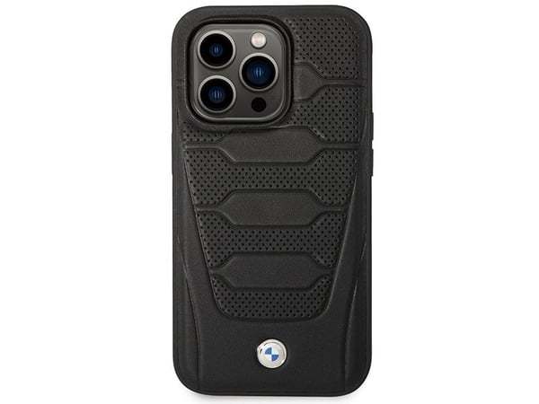 Veske BMW BMHMP14L22RPSK iPhone 14 Pro 6,1 tommer svart/svart skinnsetemønster MagSafe