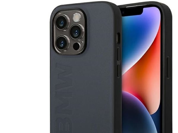 Veske BMW BMHMP14XSLLNA iPhone 14 Pro Max 6,7 tommer mørk/marine hardt skinn Hot Stamping MagSafe