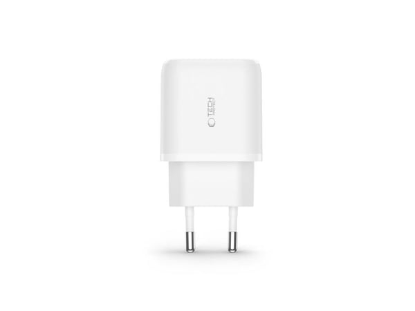 Tech-protect Charger C20W 2-porttinen verkkolaturi PD 20W QC 3.0 + USB-C-kaapeli Valkoinen
