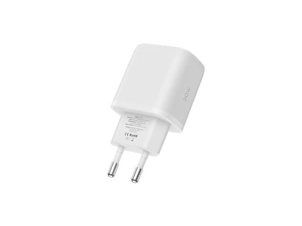 Tech-protect Charger C20W 2-porttinen verkkolaturi PD 20W QC 3.0 + USB-C-kaapeli Valkoinen