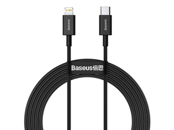 Baseus Kabel USB-C do Lightning Superior Series, 20W, PD, 2m (czarny), 2 m, USB A, USB C/Lightning, Röd