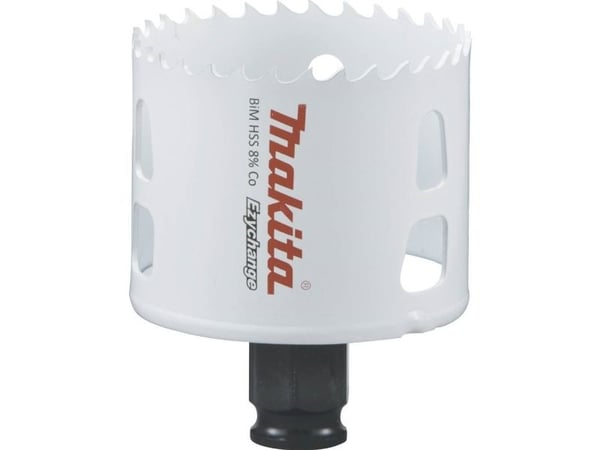 Makita E-03872, Single, Borr, Stål, Gjuten aluminium, Plast, Trä, Rostfritt stål, Vit, Bimetall, 4,4 cm