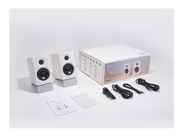 Edifier M60 - Høyttalere - for PC - 2.0-kanal - trådløs - Bluetooth - Appstyrt - USB - 66 watt (Total) - toveis - hvit