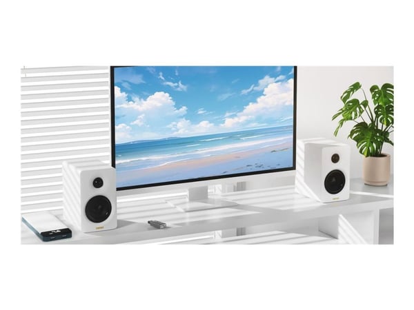 Edifier M60 - Høyttalere - for PC - 2.0-kanal - trådløs - Bluetooth - Appstyrt - USB - 66 watt (Total) - toveis - hvit