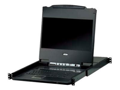 ATEN CL6708MW - KVM-konsoll med KVM-svitsj - 8 porter - USB - 17.3" - kan monteres i rack - 1920 x 1080 Full HD (1080p) @ 60 Hz - DVI-I - 1U