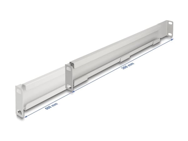 Delock - Rack-brakett - adjustable length 368-600 mm - side - grå - 1U - 19" (en pakke 2)