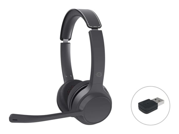 Conceptronic POLONA04BA - Headset - på örat - Bluetooth - trådlös, kabelansluten - 3,5 mm kontakt - svart