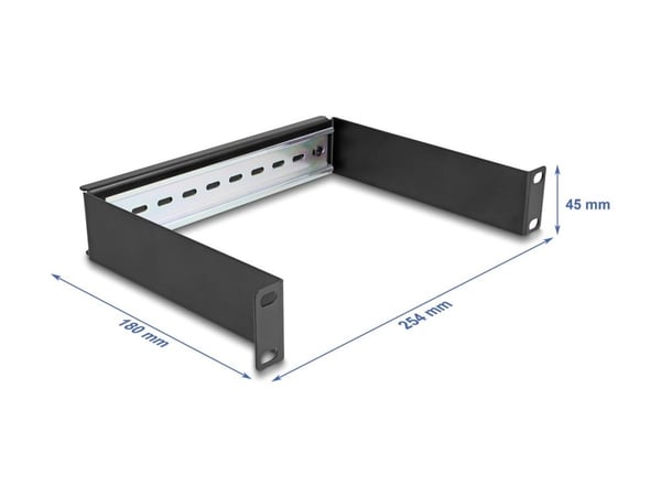 Delock - DIN-skinnepanel - svart - 1U - 10"