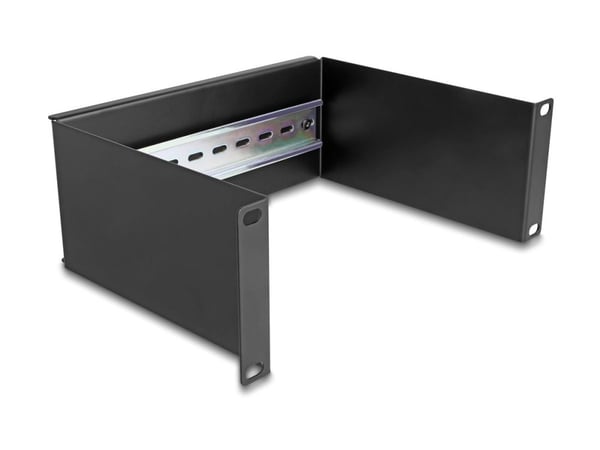 Delock - DIN-skinnepanel - rackmonterbar - svart - 2U - 10"