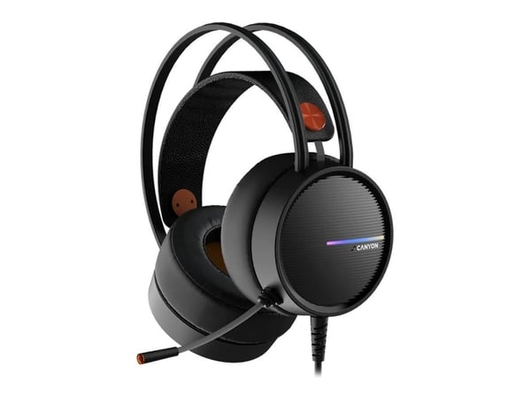 Canyon Interceptor GH-8A - Hodetelefoner med mikrofon - full størrelse - kablet - 3,5 mm jakk - svart Canyon Interceptor GH-8A - Hodetelefoner med mikrofon - full størrelse - kablet - 3,5 mm jakk - svart