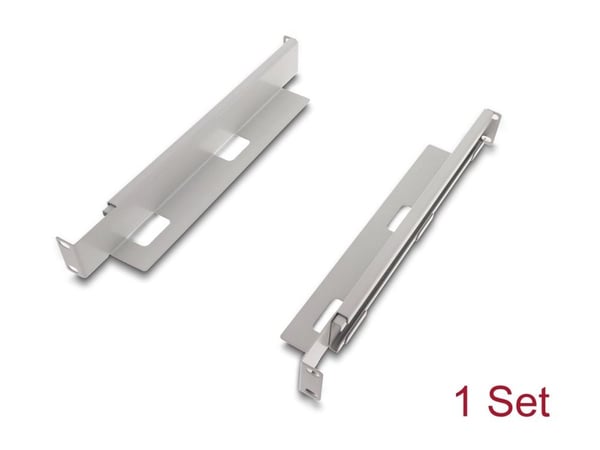 Delock - Rack-brakett - adjustable length 368-600 mm - side - grå - 1U - 19" (en pakke 2)