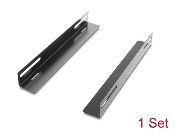 Delock - Rackfästen - 300x40 mm - sidan - svart - 19" (paket om 2)