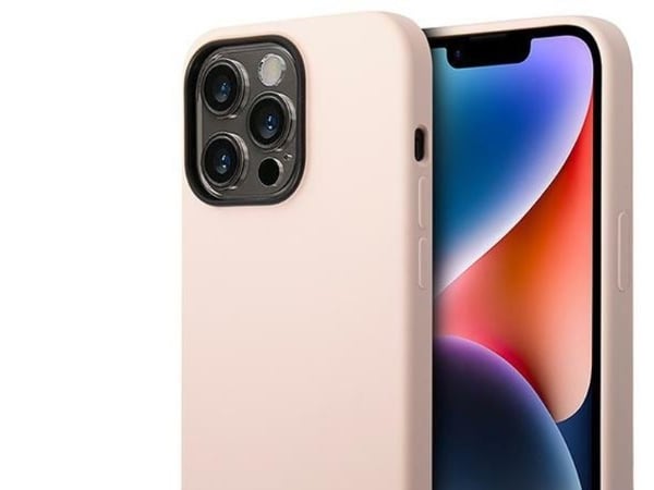 Guess telefondeksel iPhone 14 Pro Max 6.7 GUHMP14XSPLLP rosa hardt telefondeksel Flytende silikon logoplate MagSafe