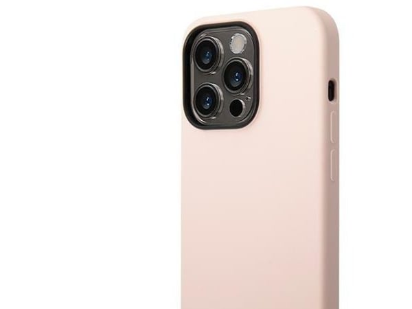 Guess telefondeksel iPhone 14 Pro Max 6.7 GUHMP14XSPLLP rosa hardt telefondeksel Flytende silikon logoplate MagSafe