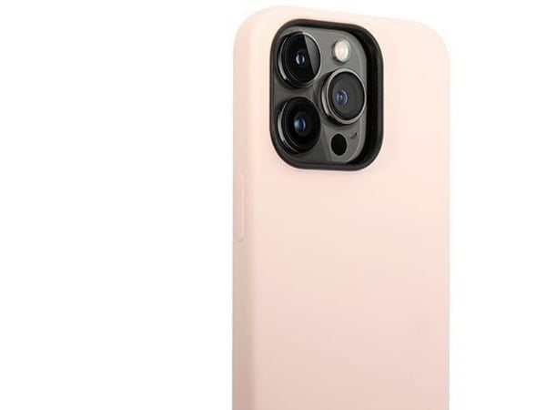 Guess telefondeksel iPhone 14 Pro Max 6.7 GUHMP14XSPLLP rosa hardt telefondeksel Flytende silikon logoplate MagSafe