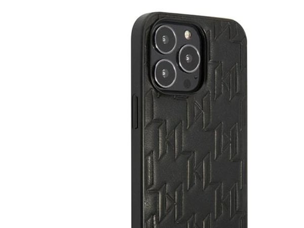 Dėklas Karl Lagerfeld KLHCP13LMNMP1K iPhone 13 Pro / 13 6.1 "kovakotelo juodas / juodas Monogrammi plaketti
