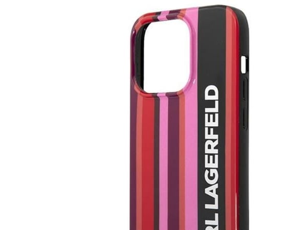 Karl Lagerfeld KLHCP14XSTSTP iPhone 14 Pro Max 6.7" kova kotelo, vaaleanpunainen/vaaleanpunainen hihna