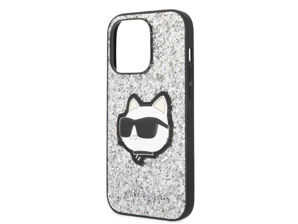 Karl Lagerfeld KLHCP14LG2CPS hårt skal till Apple iPhone 14 Pro 6,1" Glitter Choupette Patch - silver