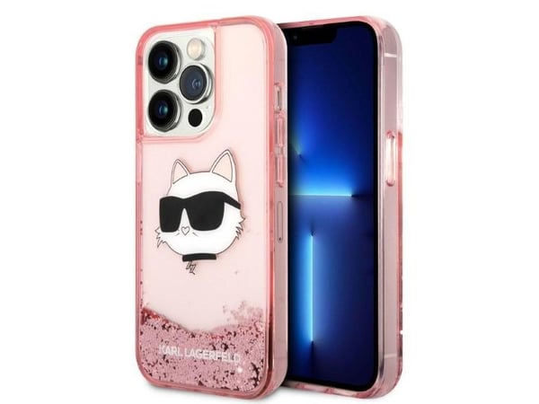 Karl Lagerfeld KLHCP14XLNCHCP deksel til Apple iPhone 14 Pro Max 6,7" rosa hardt deksel Glitter Choupette Head