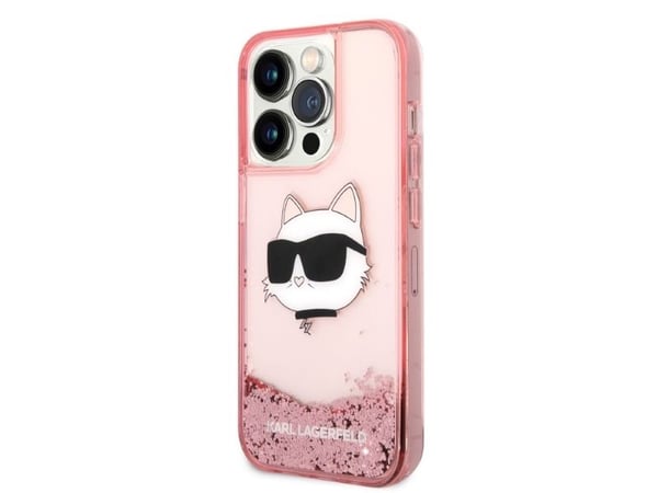 Karl Lagerfeld KLHCP14XLNCHCP deksel til Apple iPhone 14 Pro Max 6,7" rosa hardt deksel Glitter Choupette Head