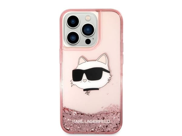 Karl Lagerfeld KLHCP14XLNCHCP deksel til Apple iPhone 14 Pro Max 6,7" rosa hardt deksel Glitter Choupette Head