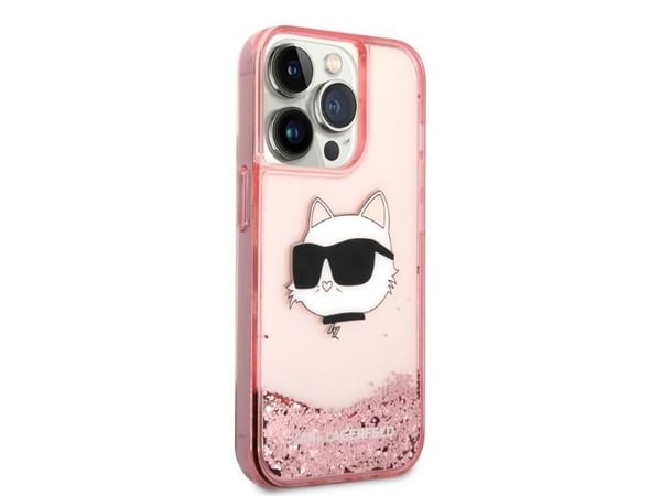 Karl Lagerfeld KLHCP14XLNCHCP deksel til Apple iPhone 14 Pro Max 6,7" rosa hardt deksel Glitter Choupette Head