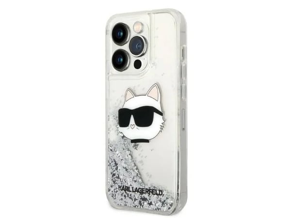 Apple iPhone 14 Pro Max Karl Lagerfeld-deksel Glitter Choupette Patch (KLHCP14XLNCHCS) sølvfarget