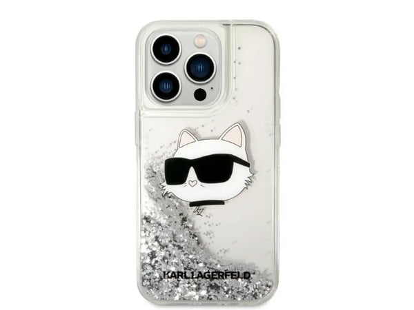 Apple iPhone 14 Pro Max Karl Lagerfeld-deksel Glitter Choupette Patch (KLHCP14XLNCHCS) sølvfarget