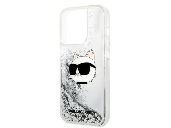 Apple iPhone 14 Pro Max Karl Lagerfeld-deksel Glitter Choupette Patch (KLHCP14XLNCHCS) sølvfarget