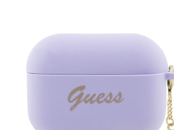 Guess GUAP2LSCHSU AirPods Pro 2 (2022/2023) skal – lila silikon Charm Heart Collection