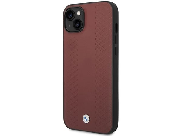 Veske BMW BMHCP14S22RFGR iPhone 14 6,1 tommer Burgundy / Burgundy Leather Diamond Pattern