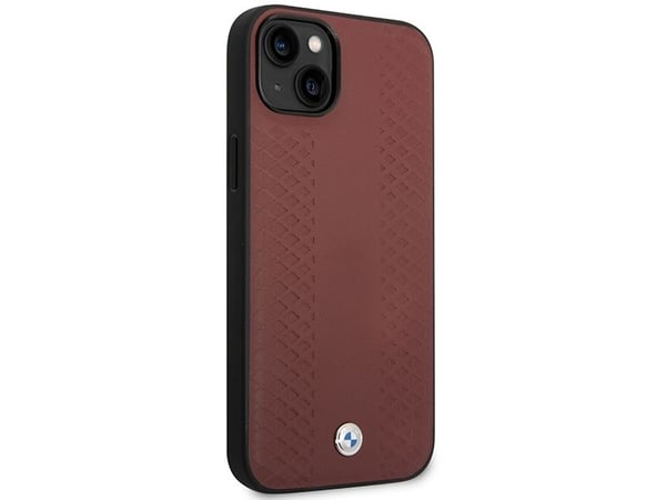 Veske BMW BMHCP14S22RFGR iPhone 14 6,1 tommer Burgundy / Burgundy Leather Diamond Pattern