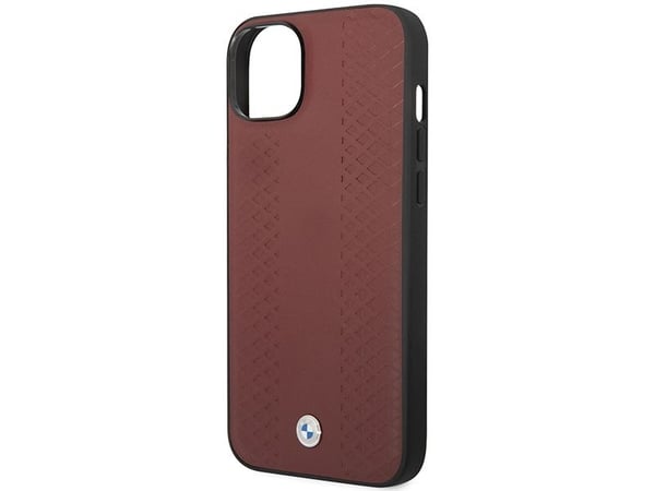 Veske BMW BMHCP14S22RFGR iPhone 14 6,1 tommer Burgundy / Burgundy Leather Diamond Pattern